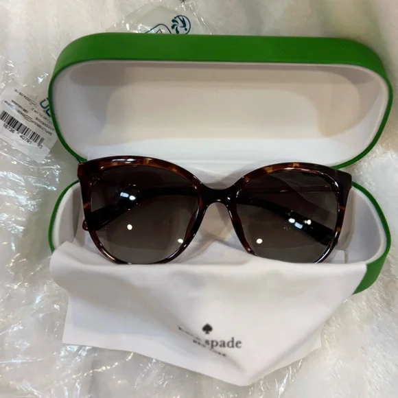 Gorgeous Kate Spade Sassari Havana Cat Eye Butterfly Sunglasses NWT - Picture 5 of 16
